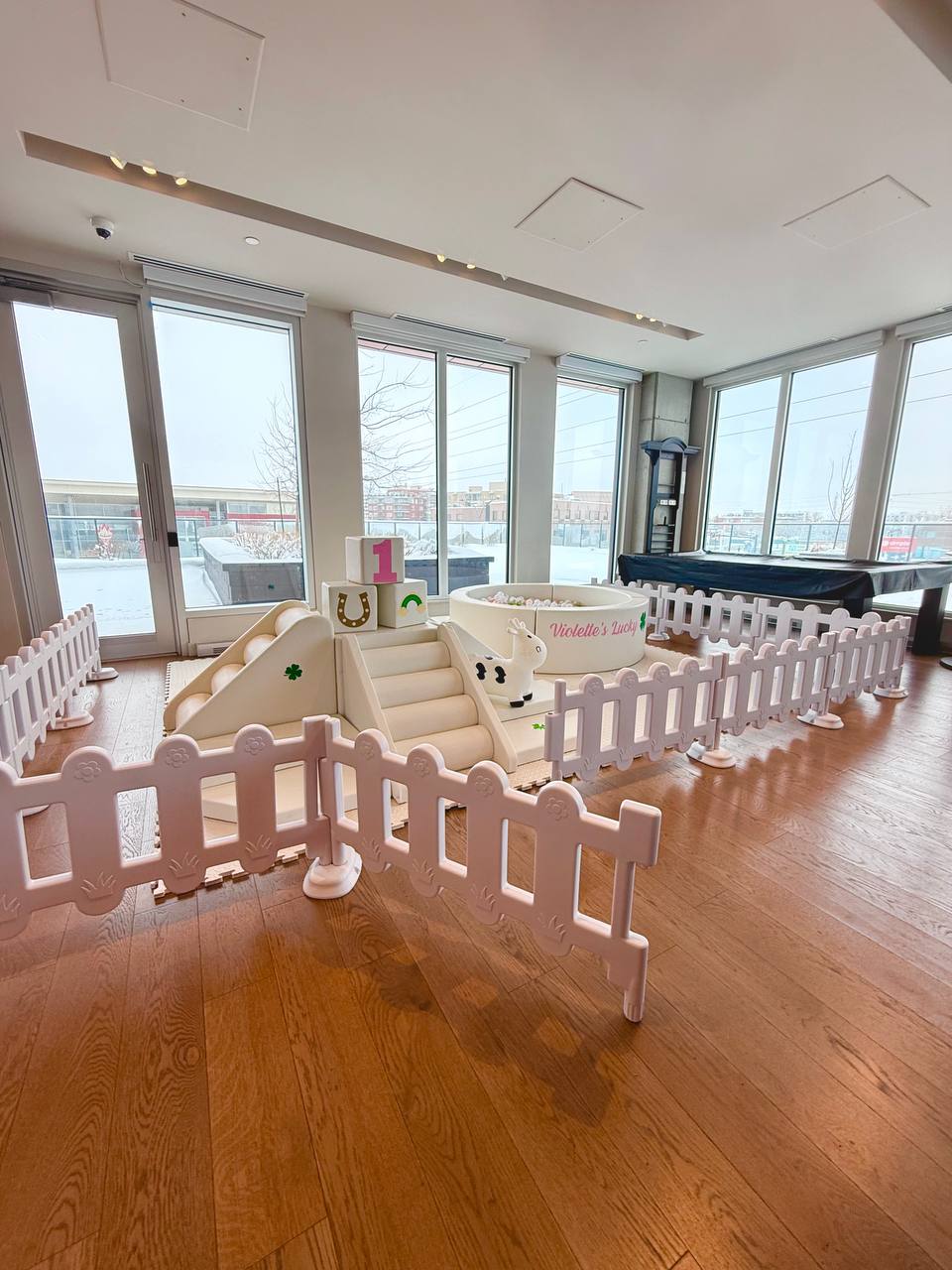 Happi Hop soft play setup at event venue in Montreal